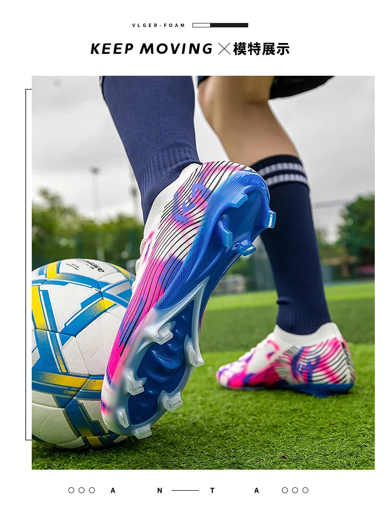 New Men Soccer Shoes Cleats High-quality Football Boots Hot-selling Sneakers Grass Non-Slip Boys Match Outdoor High-top Light