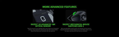 Razer Basilisk V3 X HyperSpeed Wireless Gaming Mouse, 18K DPI Optical Sensor, Chroma RGB, HyperSpeed 2.4GHz & Bluetooth Ergonomic Gaming Mouse