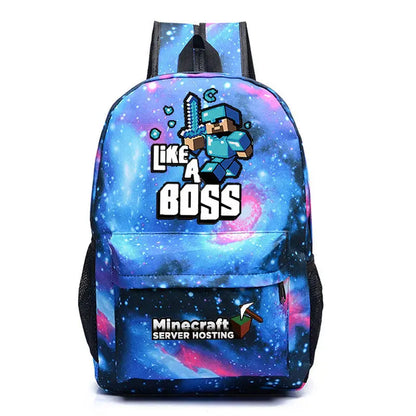 In Stock Minecraft Enderman Creeper Graphic Printed Backpack Large Capacity Lightweight Fashion Casual For Daily Travel Outdoor