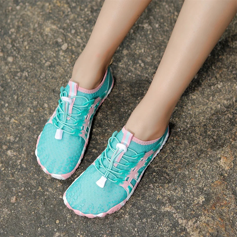 Men Women Water shoes Upstream Wading Swimming Barefoot Five Fingers Aqua Shoes Colorful Beach Seaside Light Unisex Sneakers New
