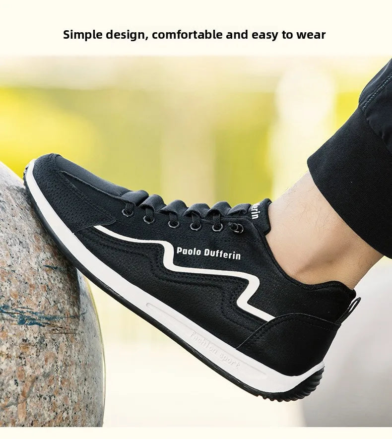 Large Size Men's Comfortable Breathable Soft Bottom Running Shoes Casual Style Sporty Retro Stripe Design Rubber Outsole