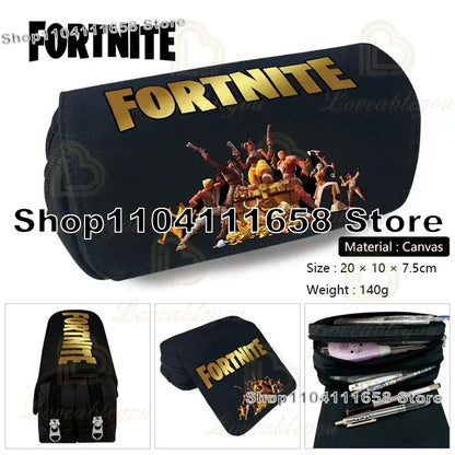 Fortnited Trousse Large Capacity Waterproof Velcro Pencil Case Student Black Estuche Stationery School Pennenzak Supplies