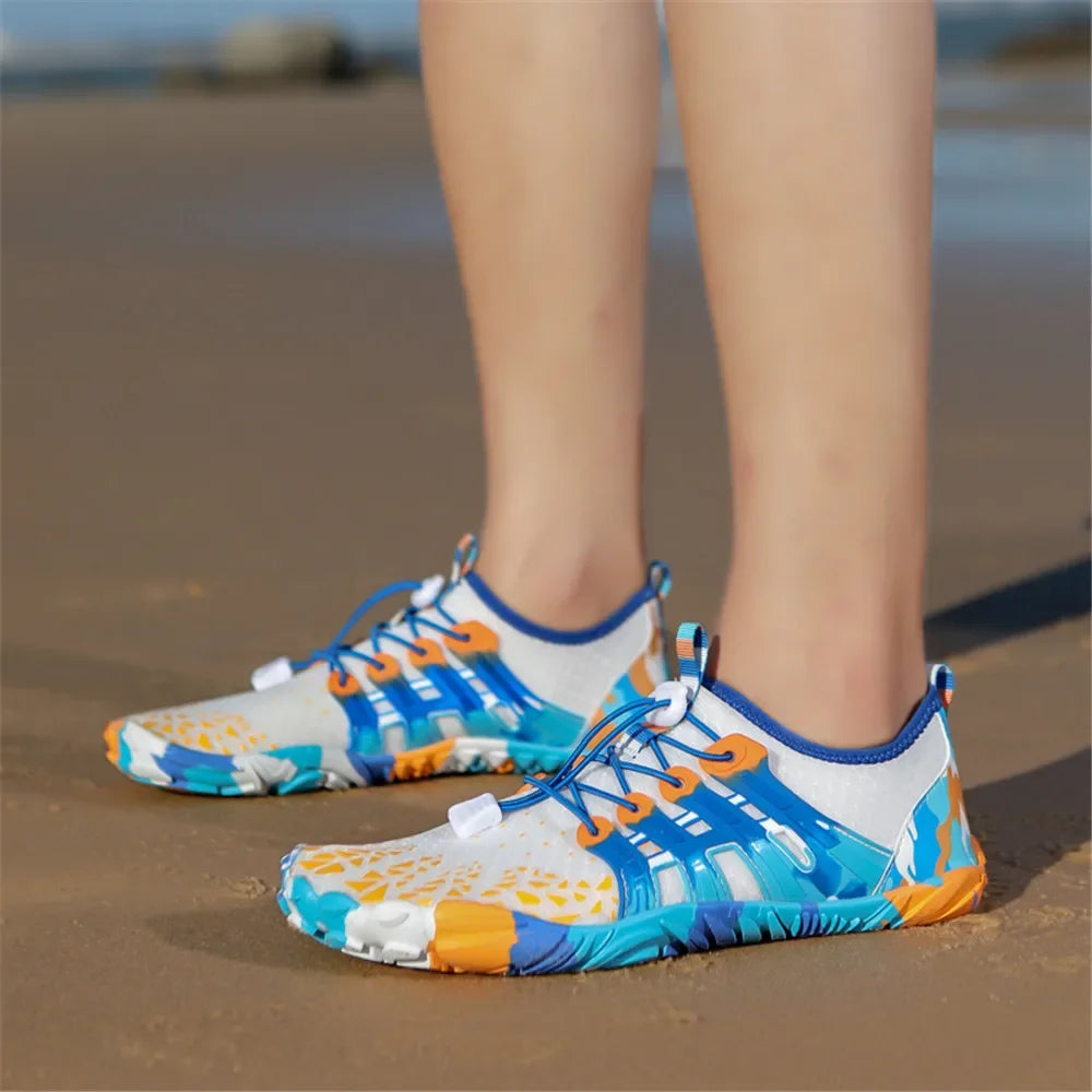 Men Women Water shoes Upstream Wading Swimming Barefoot Five Fingers Aqua Shoes Colorful Beach Seaside Light Unisex Sneakers New