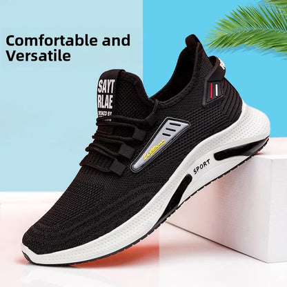 Hot Sale Of The Season New Men's Running Shoes Breathable Lightweight Knitted Lace-Up Sports Sneakers Fashionable Korean Styl...
