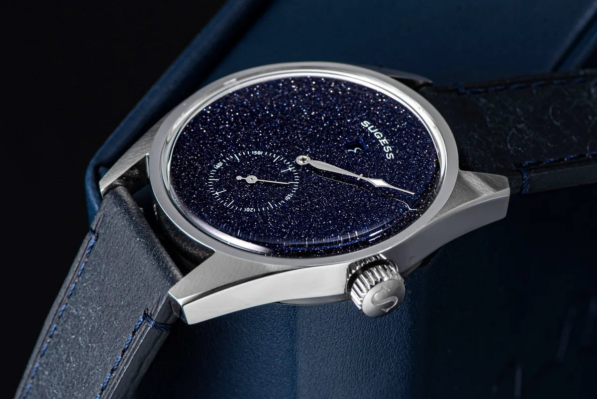 Sugess Mens Watch Automatic ST1721 Movement Aventurine Mechanical Wristwatches Hardlex Glass Fashion Simple Business Clock S451