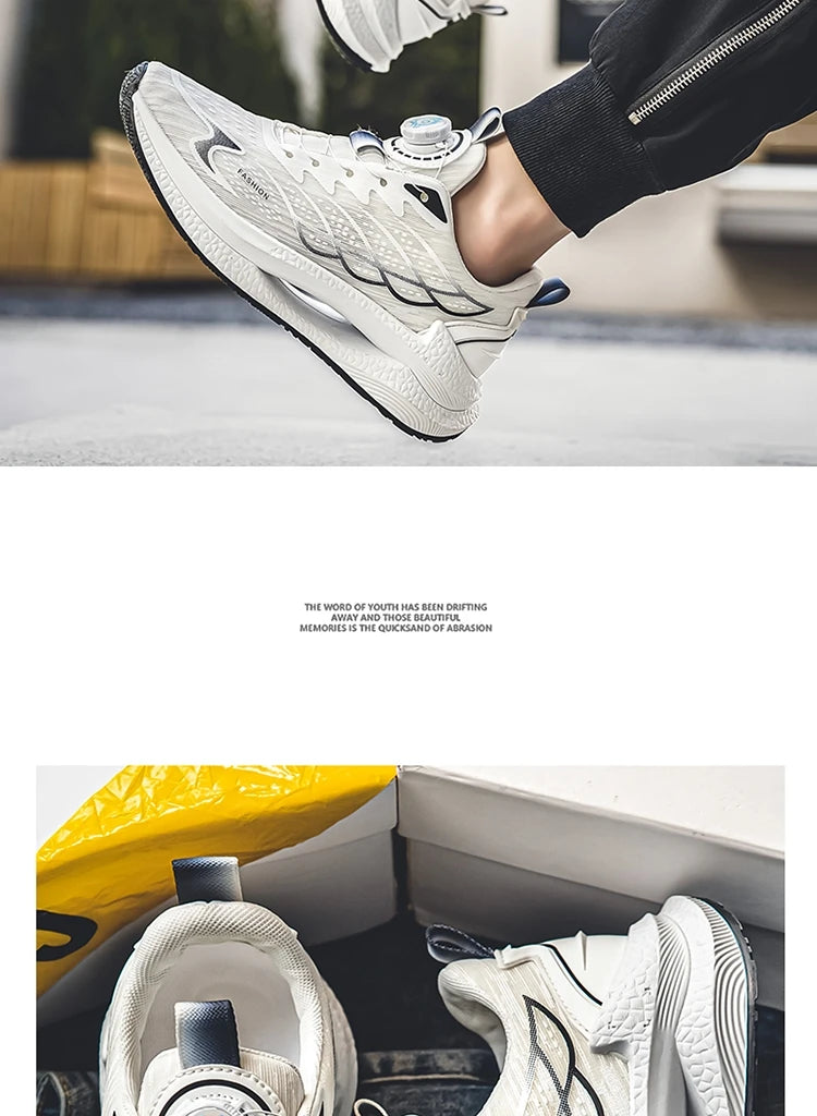 Letnie, oddychające, codzienne buty sportowe dla mężczyzn, nowe, modne i wszechstronne buty do biegania z oddychającą siateczką i obrotową klamrą, odpowiednie do uprawiania sportów na świeżym powietrzu i do codziennego noszenia