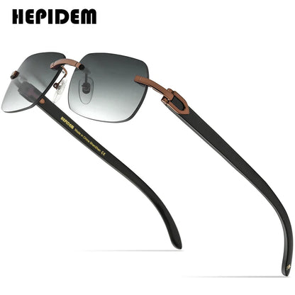 HEPIDEM Buffalo Horn Glasses Men Famous Brand Design Rimless Sunglasses Women Luxury Eyewear Horn-Rim Frameless Buffs Eyeglasses
