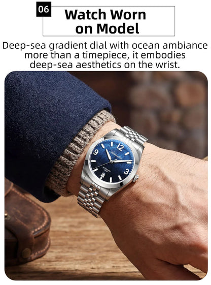 ADDIESDIVE AD2547 BGW9 Super Luminous Men Watch Sapphire Glass 10Bar Waterproof  316L Stainless Steel Automatic Mechanical Watch