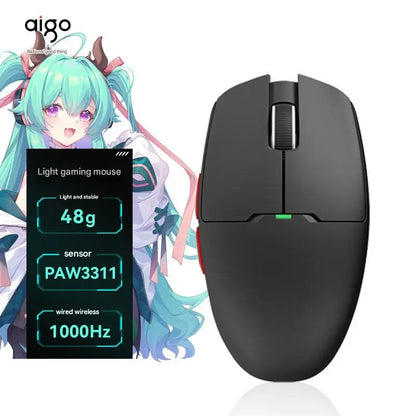 Aigo GM80 PLUS PRO Wireless Gaming Mouse, Bluetooth PAW3395/PAW3311 Lightweight Three-Mode Gaming Mouse with 1000Hz Polling Rate