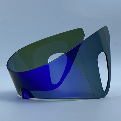 Oversized One-Piece Shield Punk Sunglasses Women 2026 Luxury Brand Sports Rimless Windproof Mask Sun Glasses Wrap Around Eyewear