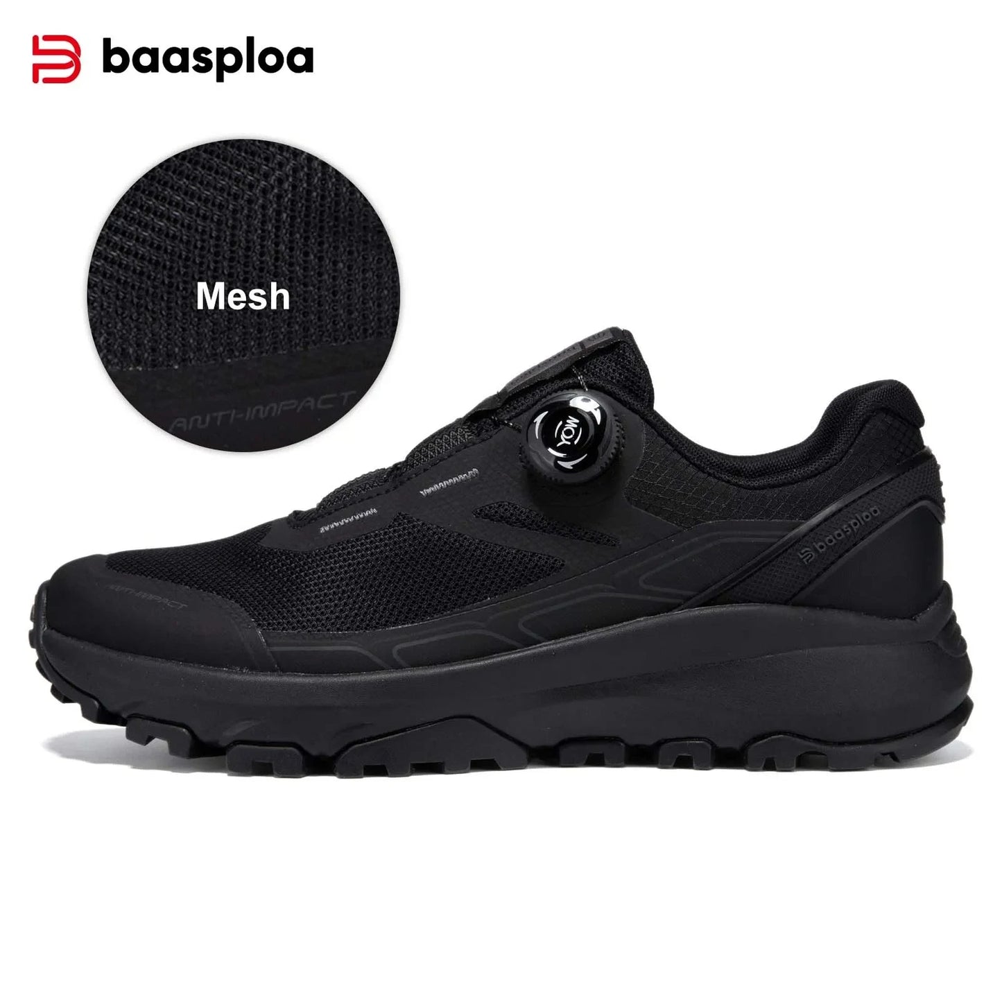 Baasploa Men Hiking Sneakers Brand High Quality Trekking Climbing Shoes Male Rotating Button Luxury Designer Outdoor Sneakers