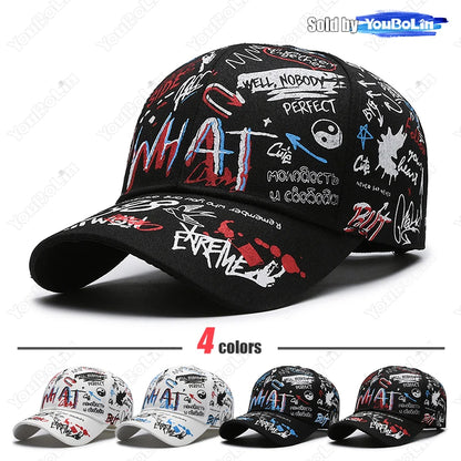 Cappellino da baseball graffiti per uomo e donna – Cappello regolabile in cotone stile street snapback