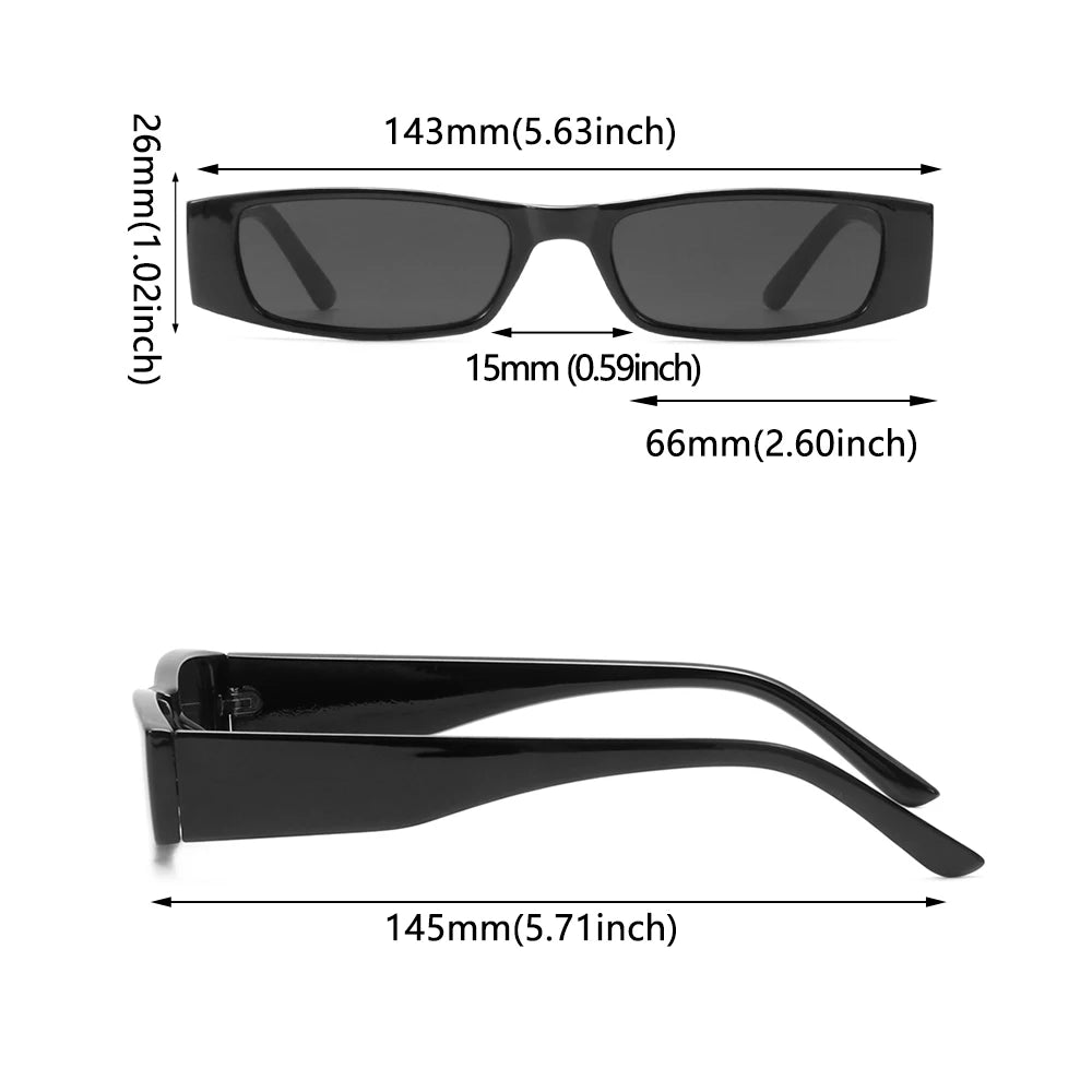 Small Rectangle Sunglasses Women Men Retro Narrow Frame Leopard Vintage Square Sun Glasses Female Punk Cat Eye Eyewear Oculos