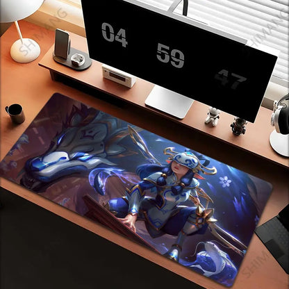 League of Legends Kindred -hiirimatto, suuri pelihiirimatto, tietokone, anime-tyttö, pöytämatto, kannettavan tietokoneen lisävarusteet, pelaaja, XXL-näppäimistömatto