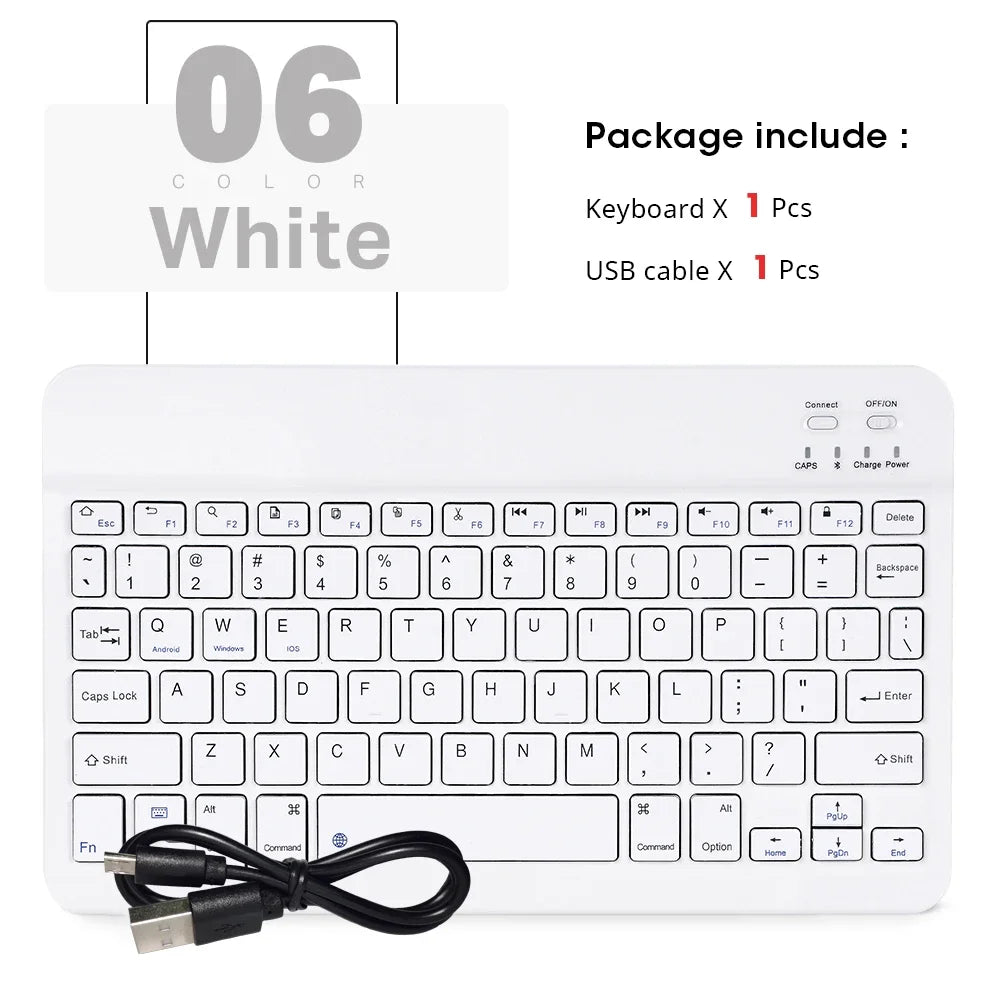Spanish Russian Arabic Korean Portable 10 Inch Wireless Keyboard and Keyboard Set for iPad Samsung Tablet Laptop iOS Android