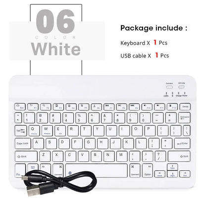 Spanish Russian Arabic Korean Portable 10 Inch Wireless Keyboard and Keyboard Set for iPad Samsung Tablet Laptop iOS Android
