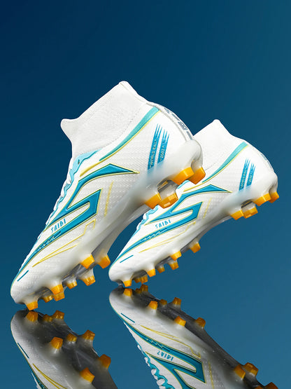 AG/FG Long Studs Soccer Shoes，PU Fabric Mixed Upper，TPU Sole Wear Resistant Anti Slip，Men Women Kids Youth Outdoor Sports