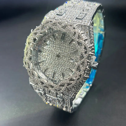 New Luxury Watch For Men Brand MISSFOX Hip Hop Lced Out Diamond Watches Fashion Hollow Out Quartz Clock 2026 Man Dropshipping