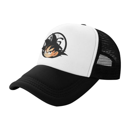 Dragon Ball Kid Buu Trucker Cap Unisex, casquette mesh noire et blanche, produit gaming premium Fraquane, produits de luxe, nouvelle génération, équipement gamer