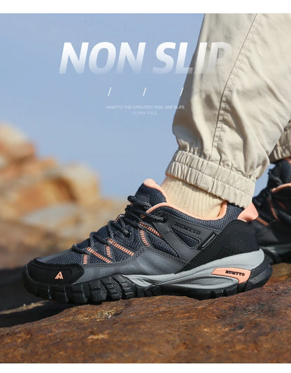 HUMTTO Hiking Shoes for Women Wear-resistant Outdoor Women's Sports Shoes Lace-Up Climbing Trekking Sneakers Woman 110609B