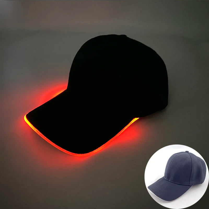 Fashion Glowing Baseball Cap LED Light Up Hiphop Hat Bar Club Props Fluorescent Hat Men Women DJ Dance Supplies Costume