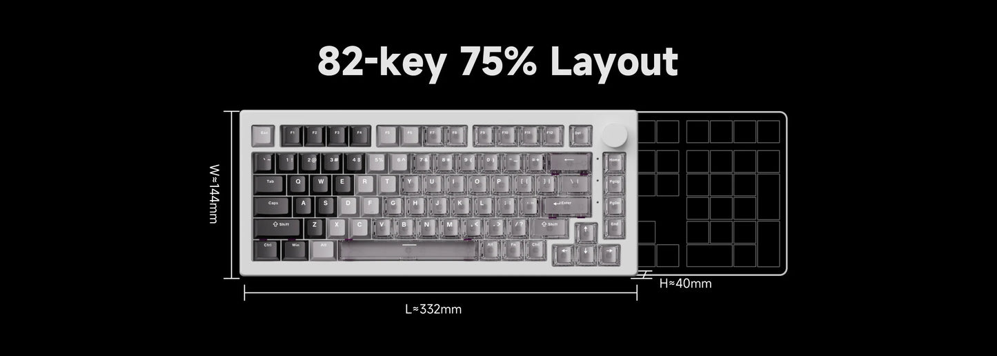 Teclado Magnético Akko 5075 V3 HE 75% — Teclado Mecânico Gaming Personalizado, Rapid Trigger 0.005mm, Taxa de Polling 8K, ARGB