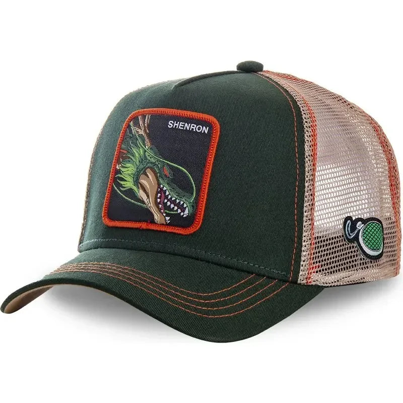 Dragon Ball Son Goku Cap Baseball Cap Summer Travel Peaked Cap Men's Embroidery Hip-Hop Sun Visor Adjustable Trucker Mesh Cap