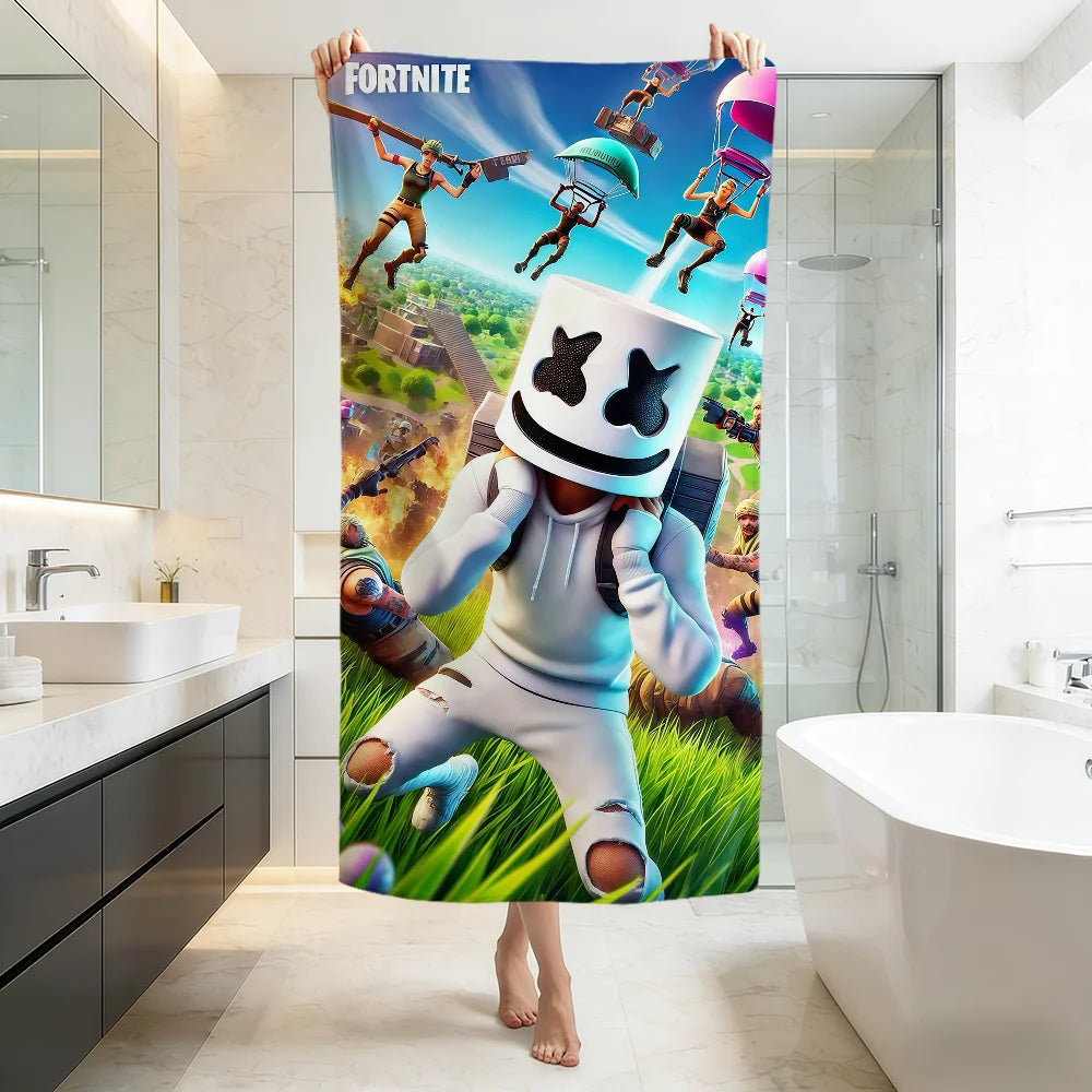game art funny F-Fortnite Towel soft Beach Towels Trip swim Pool bathing Towel Gym Spa home Decor Gift Holiday