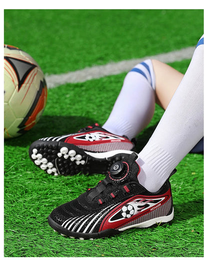 Children's Rotating Buckle Sneaker Students Competition Training Football Shoes Fashionable Lightweight Anti slip Footwear