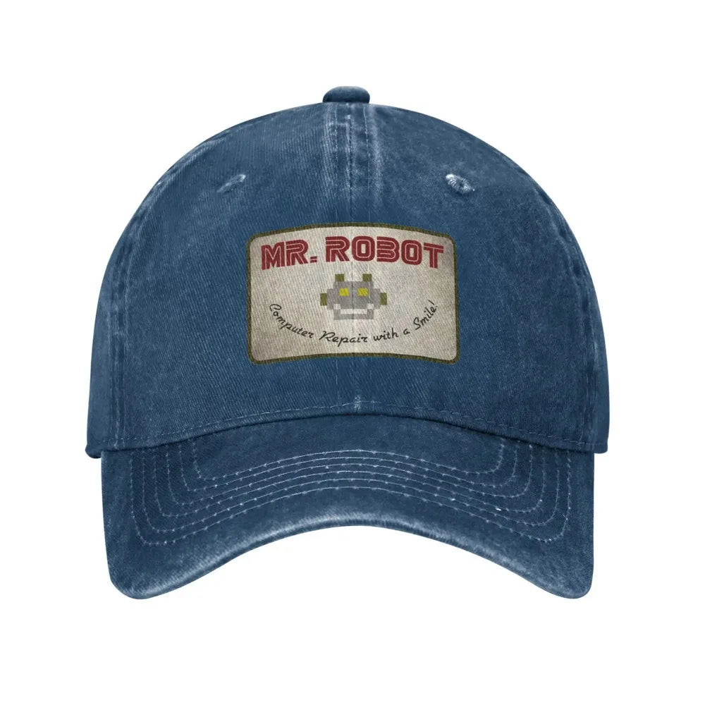 Računalo sa Sourires, anime, smiješni Mr Robot, prilagođeni retro kaubojski oprani bejzbolski kape za muškarce, traper kapa za sunce, hip hop kapa