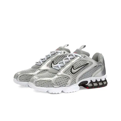 Nike Air Zoom Spiridon Cage 2 Zapatillas casual unisex de caña baja, resistentes, grises y rojas, calzado lifestyle deportivo CJ1288-600