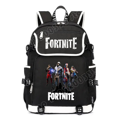 Fortnites Large Capacity Backpack Casual Shoulder Bag with USB Port Unisex Anime Students Schoolbag New Stylish Stationery Gift
