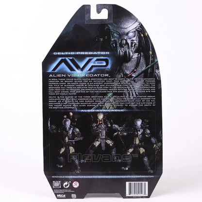 NECA AVP Alien vs. Predator Chopper Celtic Scar Predator Φιγούρα Δράσης 7" Αρθρωτό Κινητό Μοντέλο Παιχνίδι