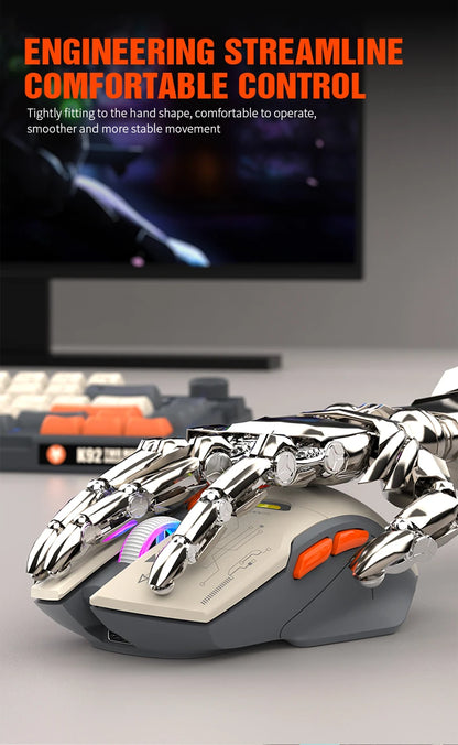 Rato XUNSVFOX H2 sem fios Bluetooth de modo duplo, iluminação RGB, para portátil, gaming e escritório, com carregamento magnético