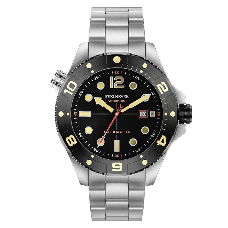 FeelNever Top Brand Luxury Mechanical Watch Profession Casual Sport Stainless Steel Automatic Men's Watches Fashion Wristwatches