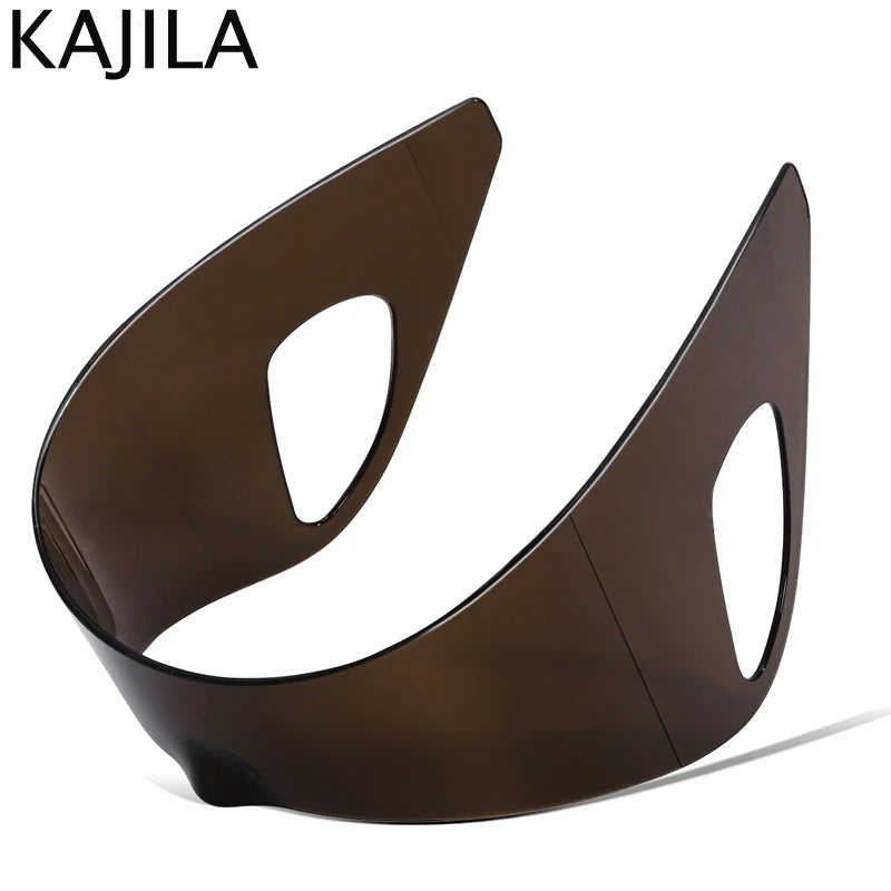 Oversized One-Piece Shield Punk Sunglasses Women 2026 Luxury Brand Sports Rimless Windproof Mask Sun Glasses Wrap Around Eyewear