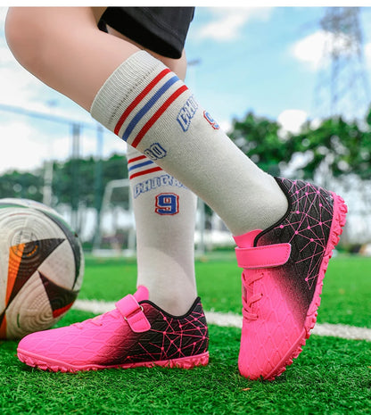 New Men Soccer Shoes Girls Cleats Outdoor Match Training Sport Football Boots Long Spikes Comfortable Breathable Boys Non Slip