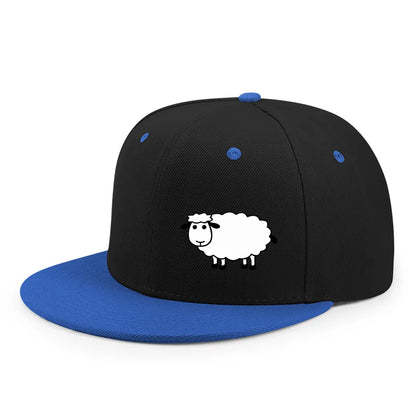 Casquette de baseball unisexe ajustable - Casquette de style urbain à visière plate avec motif de mouton : un accessoire décontracté, polyvalent et personnalisable