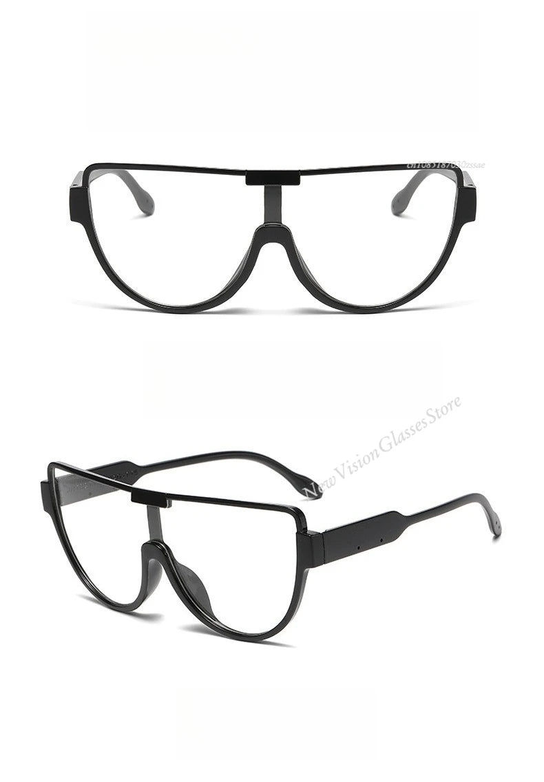 2025 New Design Monoblock Semi-round Sunglasses Designer Half Frame Goggle Shades Outdoor Oversized Sun Glasses for Women & Men