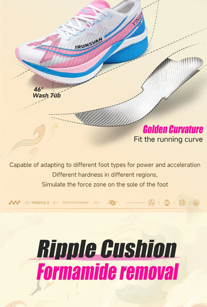 IRUNSVAN Men's Full-Palm Carbon Plate Marathon Road Running Shoes With Quick Rebound And Full Of Power Zapatillsa de deporte
