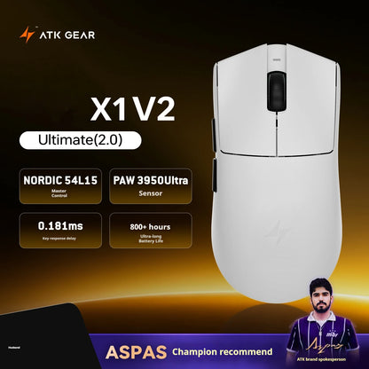 ATK X1 V2 Ultimate 2.0 Mouse Wireless Paw3950 Ultra 54g Lightweight 750ips 0.163ms Low Latency 650ips Gamer New Accessory Gifts