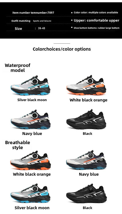 Spring & Summer Men's Running Shoes  Outdoor Hiking,Wear-Resistant Trail Shoes with BOA Closure,Breathable Sports & Casual Style