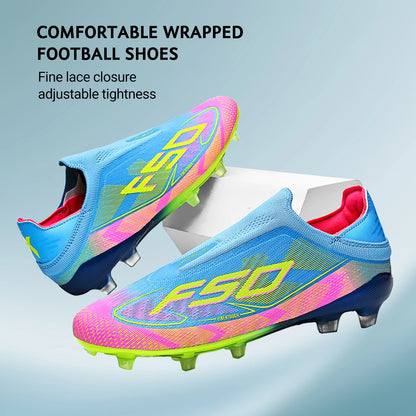 AG/FG Firm Ground Soccer Cleats for Men Women Kids Youth PU Fabric Rubber Sole Non-Slip Wear-Resistant Training Boots