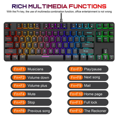 New Computer Keyboard Waterproof Portable Gaming Keyboard Backlit Ergonomics Colorful Keyboard Computer Accessories 87 Keys USB