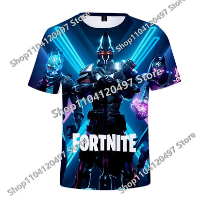 Japanese Anime Fortnite Summer T-shirt for Men Women Battle Royale Short-Sleeved Casual Comfortable Loose Harajuku Streetwear