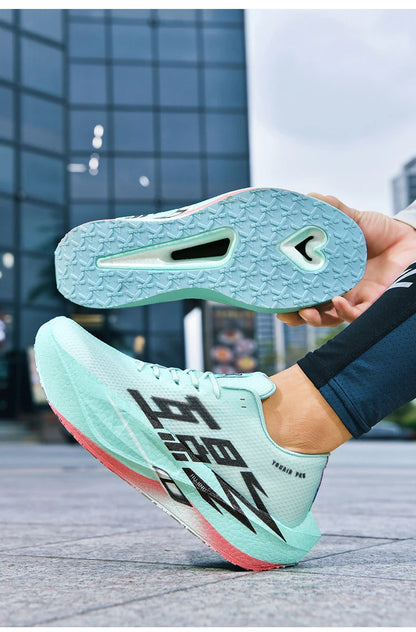 Running Shoe Men Sports Carbon Board Speciality Breathable Lightweight Women's Comfortable Athletic Nonskid Sneakers﻿ Marathon
