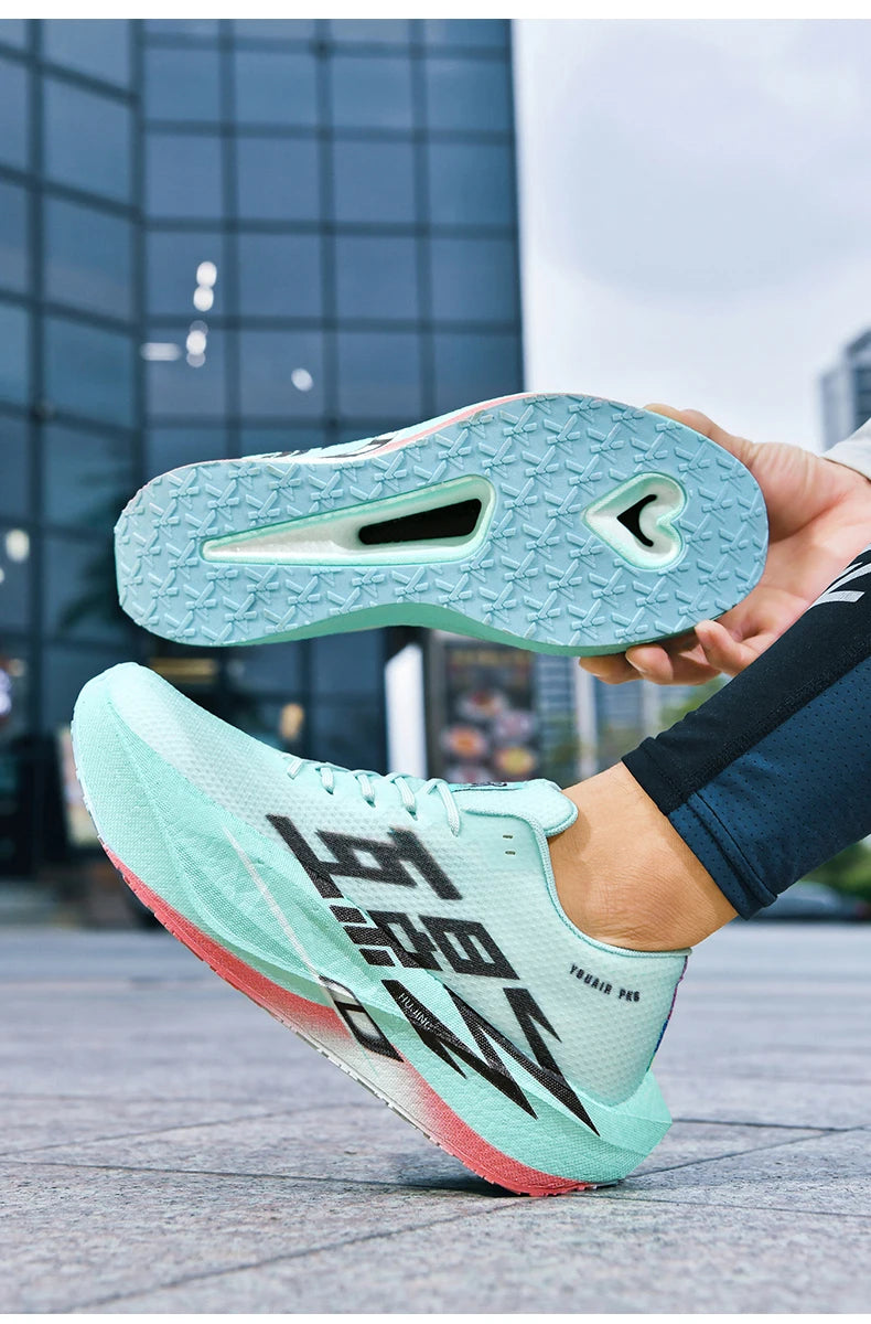 Men's Sports Carbon Board Specialty Breathable Lightweight Women's Comfortable Athletic Non-Skid Sneakers Marathon Running Shoe