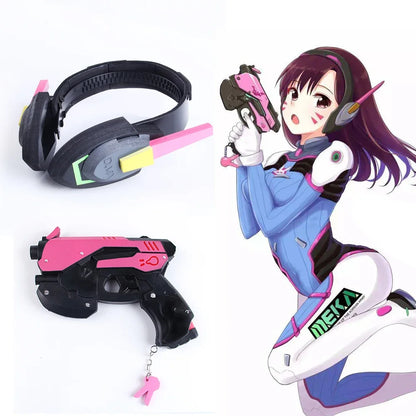 Jogo Overwatch D.Va Auricular Arma Hana Song DVA Pistola Arma Adereços de Cosplay Brinquedo para Festa de Natal e Halloween Acessórios de Cosplay