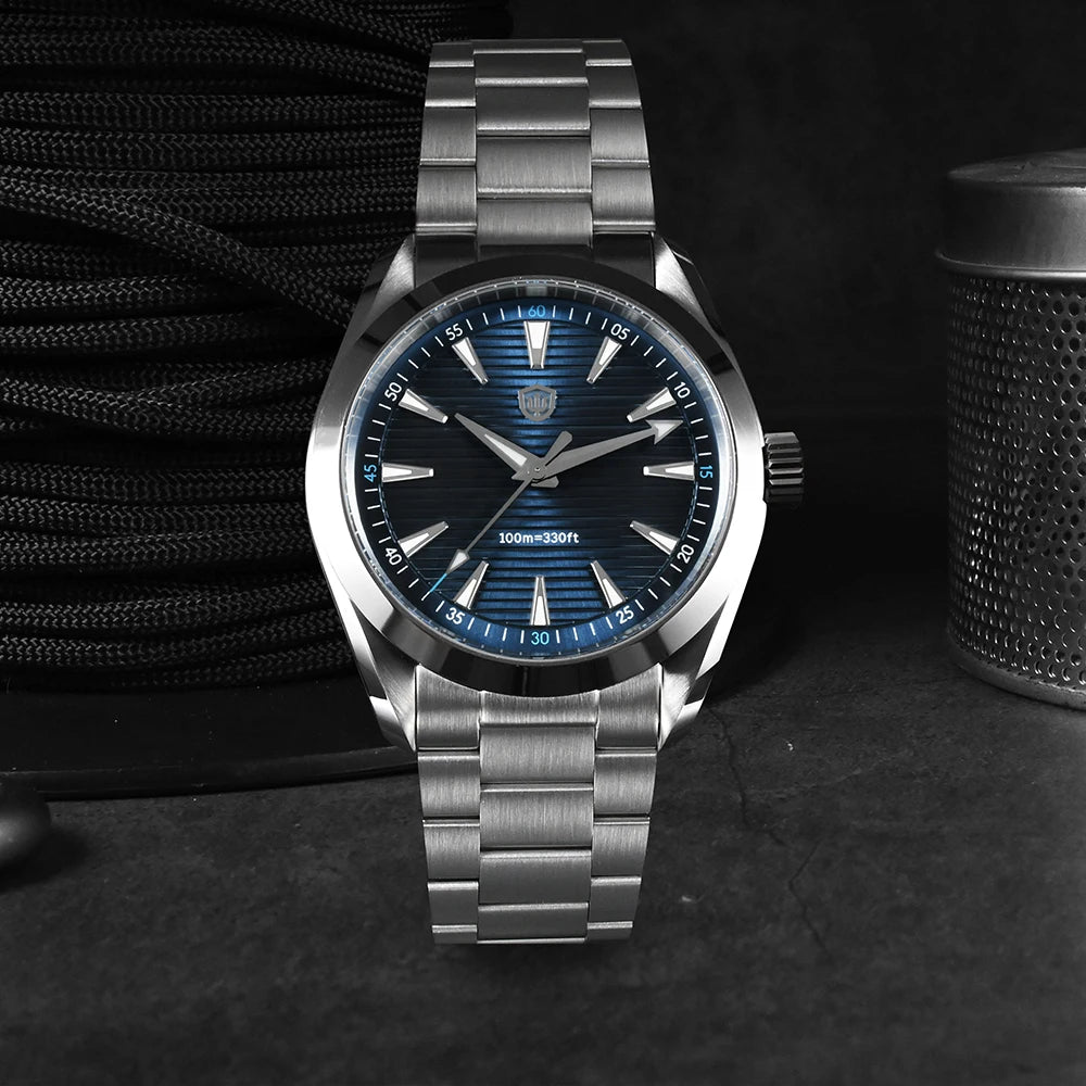 Watchdives WD0006 Watch VH31 Sweep Second Movement Domed Sapphire Crystal BGW9 Luminous 10Bar Waterproof 38mm Vintage Watches