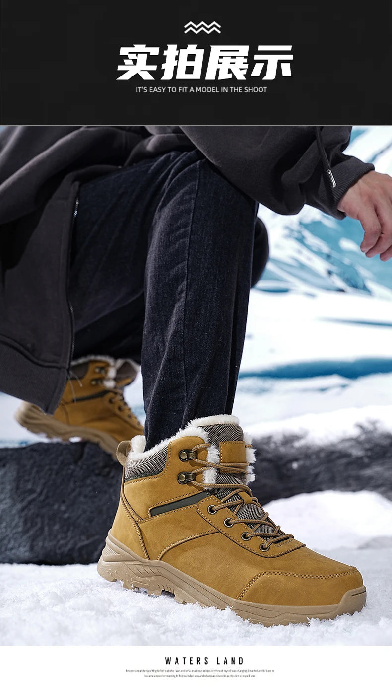 men boots 2025 New Winter Slippers Warm Men Shoes Waterproof Non-Slip Plush Sneakers Male tenis shoes Boots Men Sneakers Winter